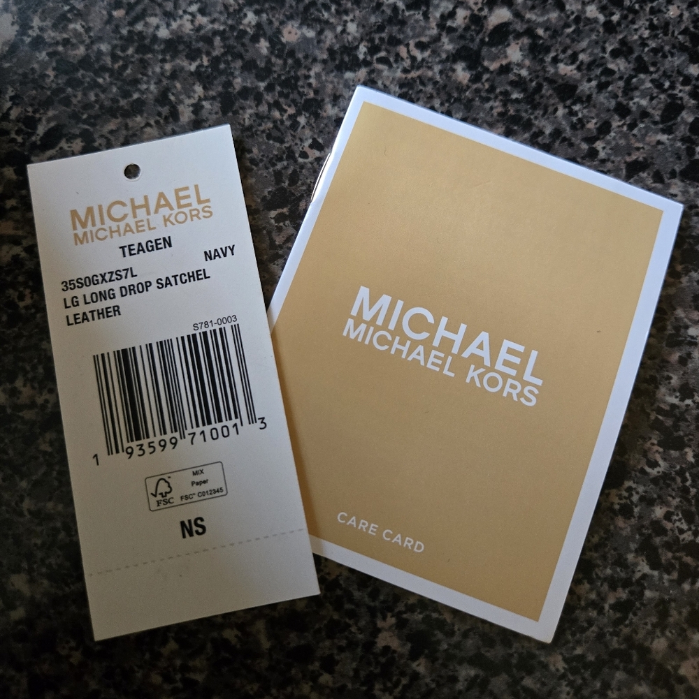 Navy Michael Kors Teagen Chain Shoulder Bag & Wallet Set - Picture 3 of 16